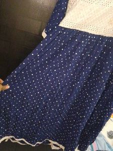 Stylish Navy Blue Kurta with Polka Dots