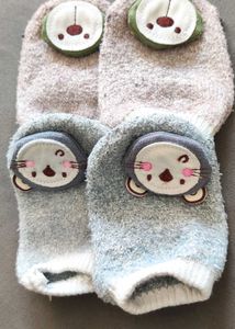 Kicks &amp; Crawl Teddy Face Patch Pair Of 2 Socks