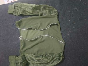 Unique Zipper Front Top with Sheer Sleeves
