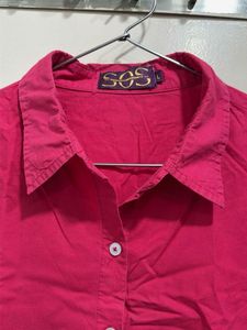 Pink Graphic Print Button-Up Shirt