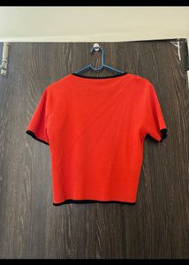 Vibrant Orange Cropped Top