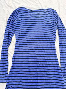 Striped Boat Neck Tunic Top