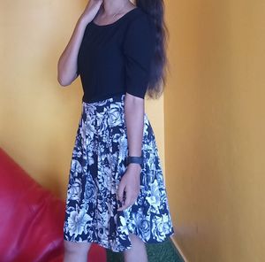 Black and White Floral Dress