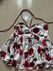 Floral Print Halter Neck Mini Dress