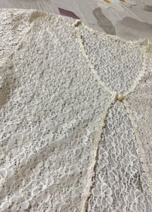 White Lace Cropped Cardigan