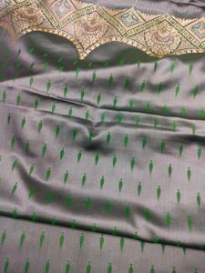 New Original premium Dusty green Satin Silk Saree