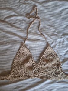 Crochet Halter Neck Bikini Top
