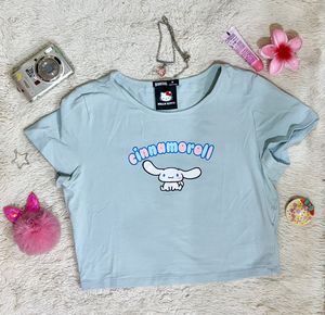 Bonkers Cute Cinnamoroll Hello Kitty Crop Top