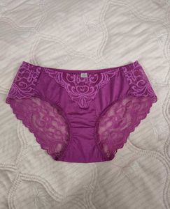 Purple Lace Trim Bikini Briefs
