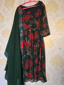Floral Print Kurta set with Dupatta