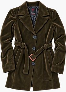 Velvet Belted Coat Brown