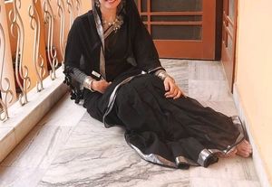 Mesmerizing Black With Silver Border And Tassels.