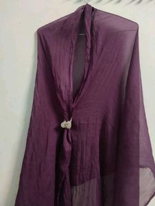 Sheer Purple Dupatta net scarf shawl ruptta