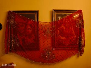 Embellished Red Dupatta