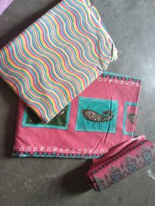 Vibrant Paisley Print cotton dress material.