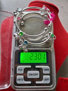 Silver Anklets with Colorful Stones