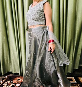 Elegant Grey Lehenga Choli Set