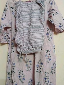 Pink Floral Print Kurti pant price thik hai