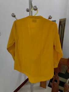 Casual Yellow Shirt For Girls With 3/4th Sleeves