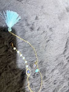 Evil Eye Bracelet with Tassel Charm