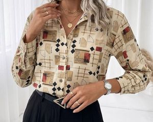 Stylish Geometric Print Button-Up Shirt
