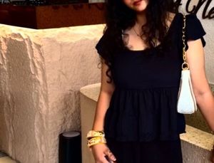 2 in one with korean bow Chic Black top