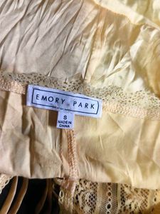 I. Yellow Lace Trim Bodysuit
