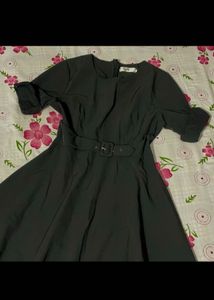 chic black fit and flare dress women’s