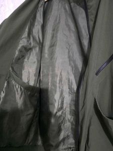 Korean Style Olive Green Hooded Jacket
