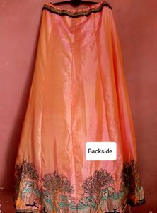 Silk Embroidery Lehenga Choli peach