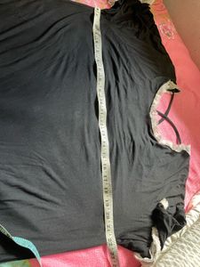 Comfortable Black Nightgown with Lace Trim