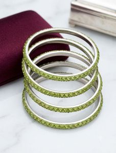 Sparkling Green Stone Bangles