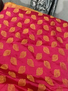 Vibrant Orange Silk Saree