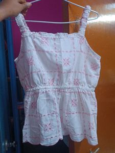 White Cropped Embroidered Top