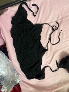 Chic Black Halter Bikini Top