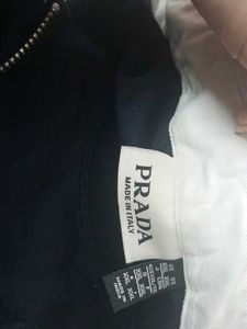 PRADA Milano Navy Blue Zip Neck Shirt