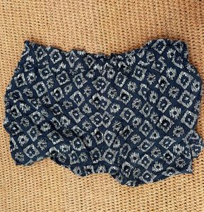 Women's Navy Blue Patterned Shorts