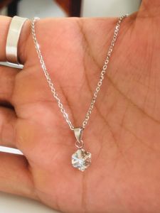 Chain With Diamond 💎Pandal 925 Silver (wt:3.030)