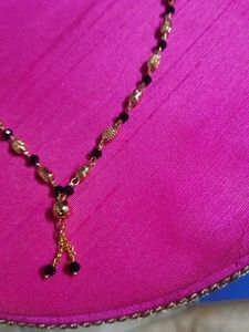 Elegant Gold &amp; Black Beaded Mangalsutra