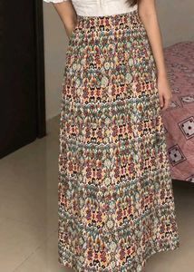 Boho Print Tiered Maxi Skirt