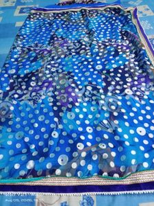 Blue Embroidery daily wear saree