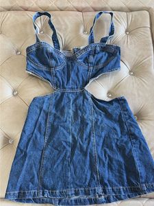 cutout denim dress