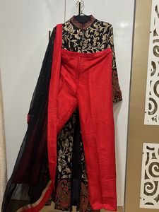 Elegant Black Kurta with Gold Embroidery
