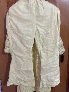 Yellow Embroidered Paisley Kurti Set