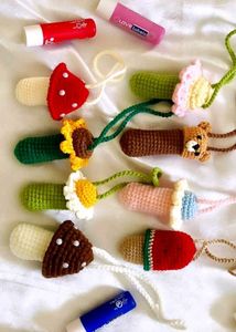 Crochet Flower Lip Balm Holder(1 piece)