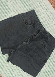 Black Denim Cut-off Shorts