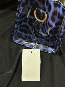 Blue Glossy Leopard Print Handbag