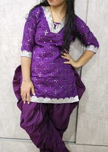 Vibrant Purple Kurta with Dhoti Pants