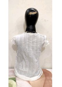 cotton white top for women / Bust 36 / Length 26