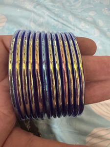 Red and Gold Bangles Set blue shade combo